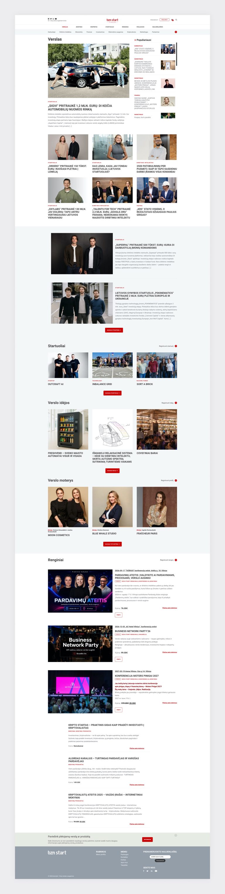 BznStart.lt - News Website Development