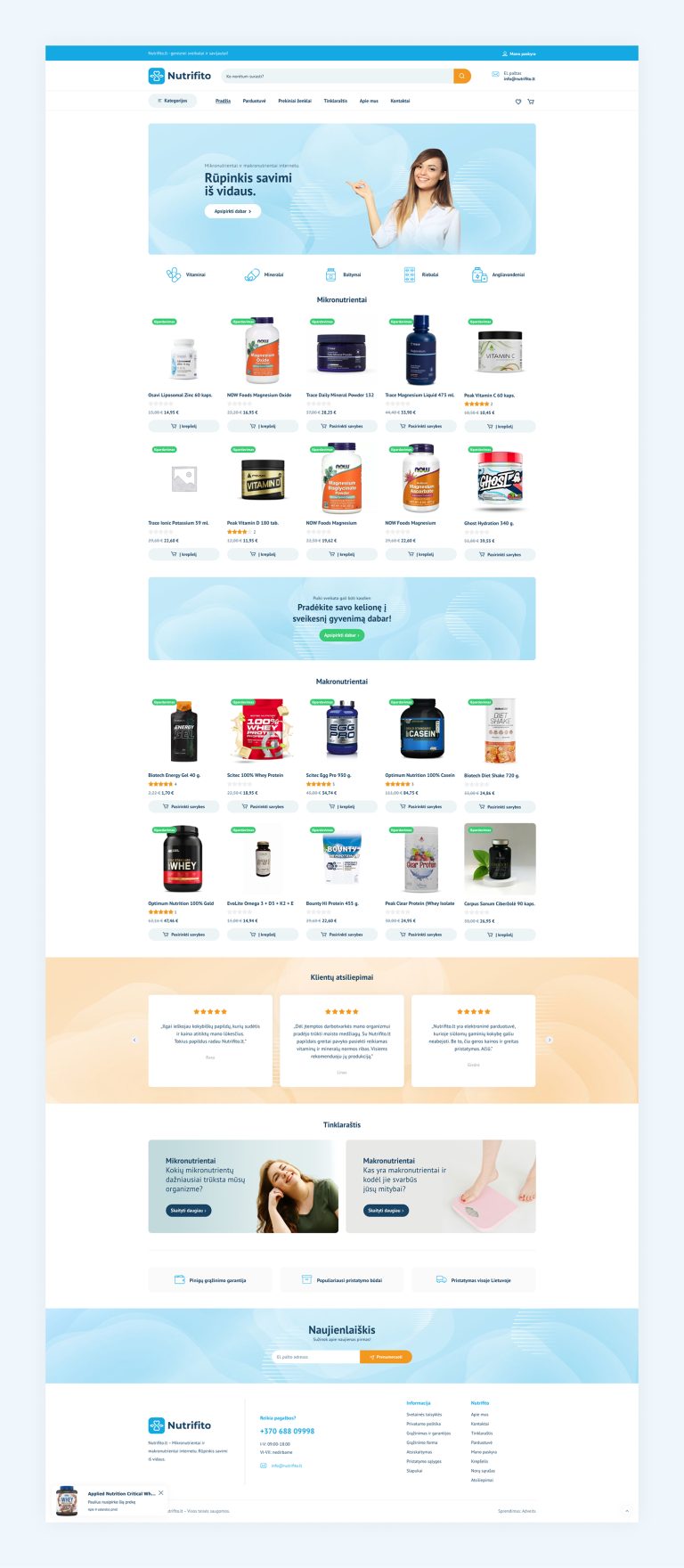 Nutrifito.lt - E-commerce Website Development