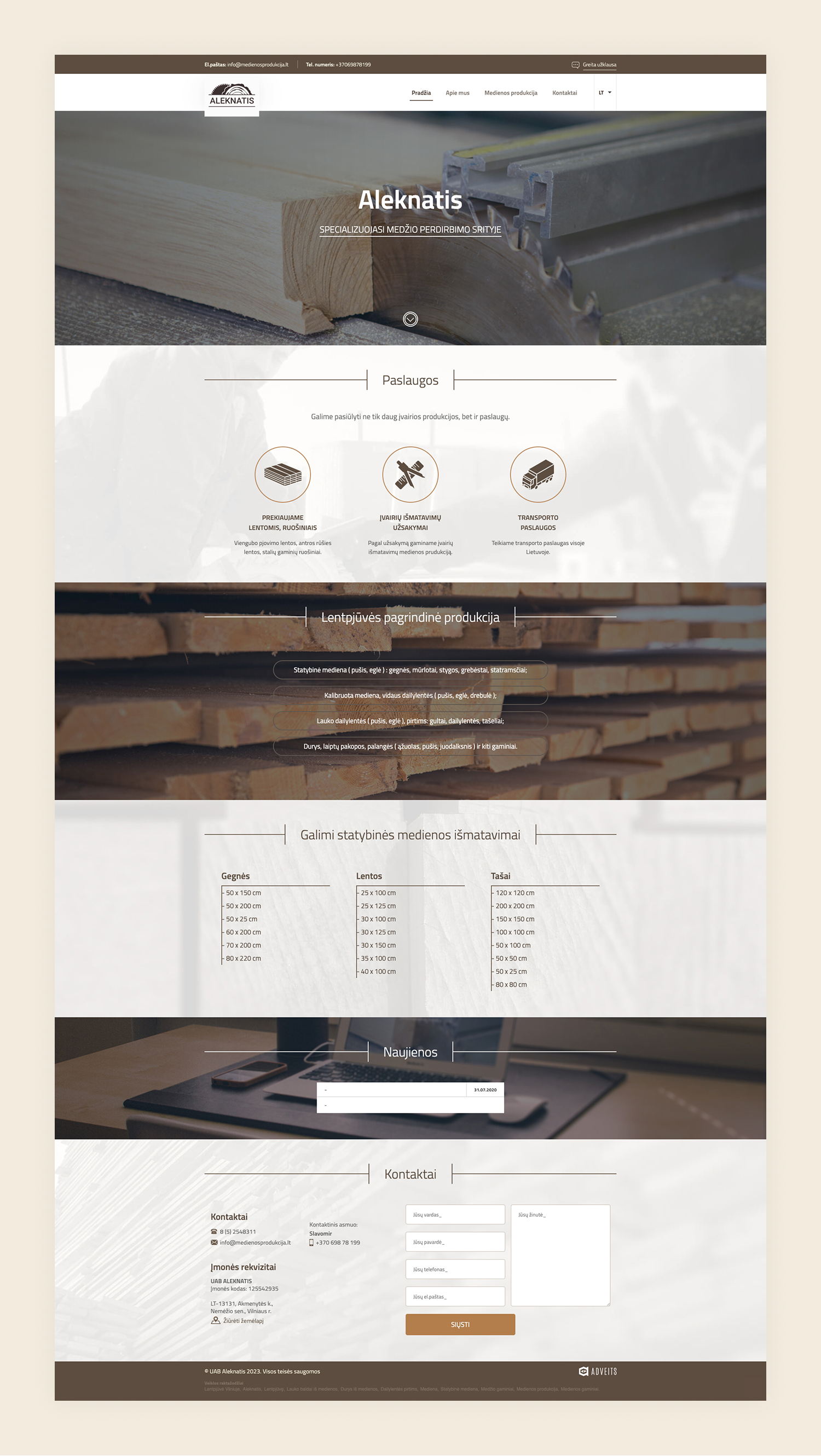Aleknatis.lt – Representative Website Development